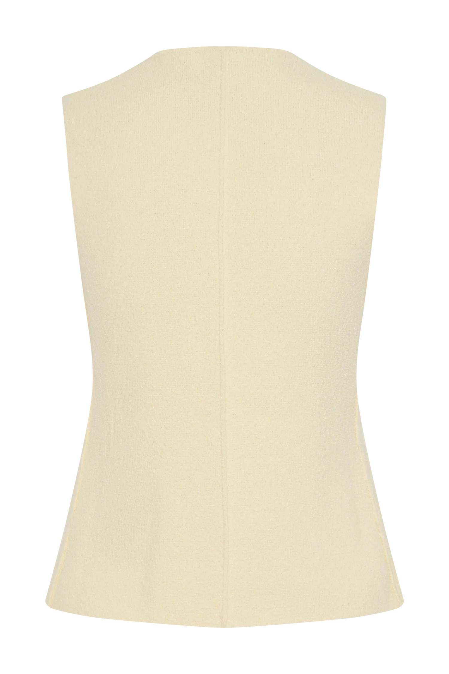 Malika Sleeveless Gold Button Vest - Lemon