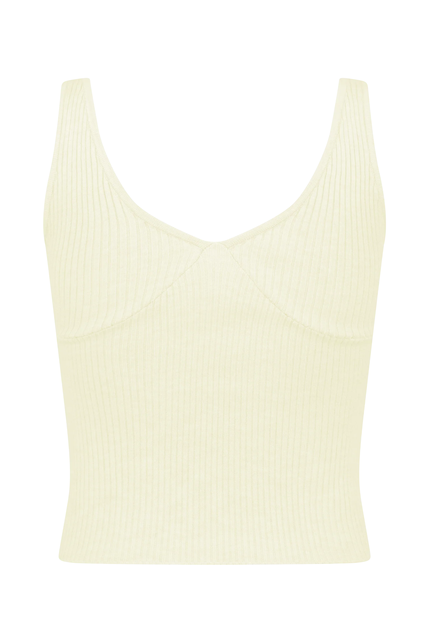 Natalya Ribbed Knit Cami Top - Ivory