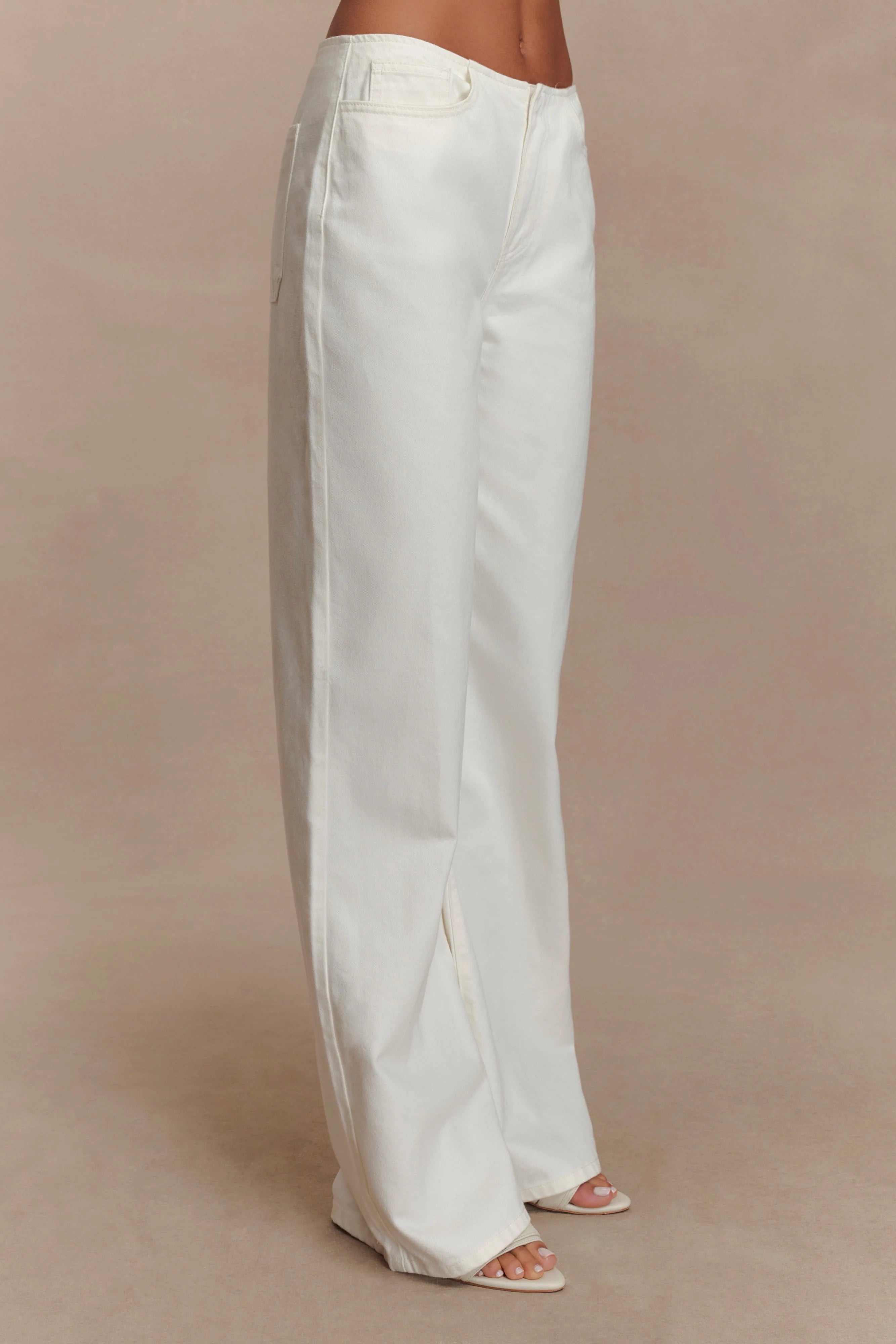 Caitlin Mid Rise Denim Jeans - White