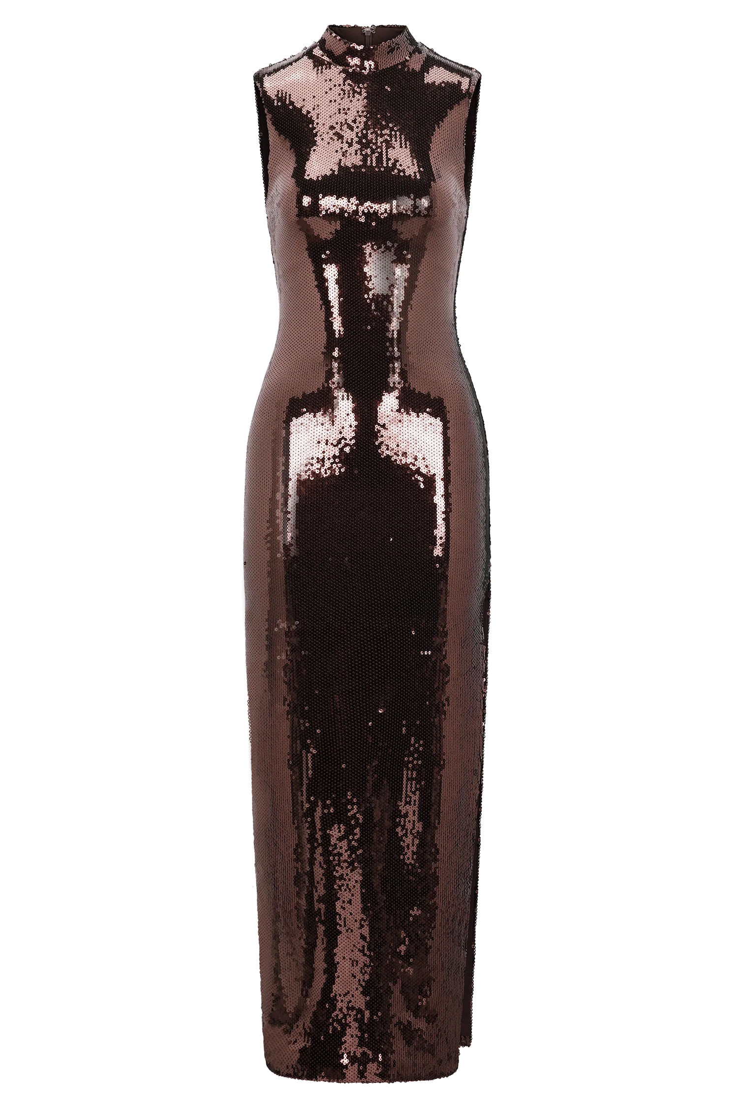 Veronica Sequin Midi Dress - Chocolate