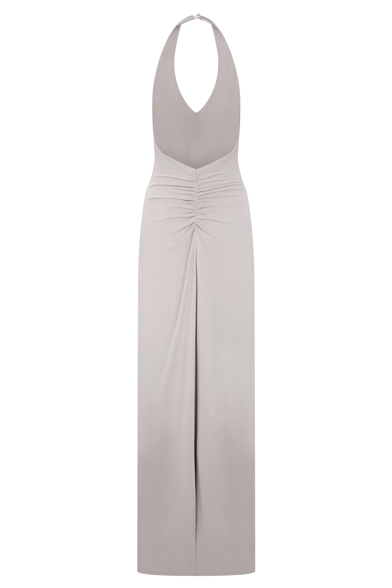 Yelena Ruched Halter Maxi Dress - Taupe