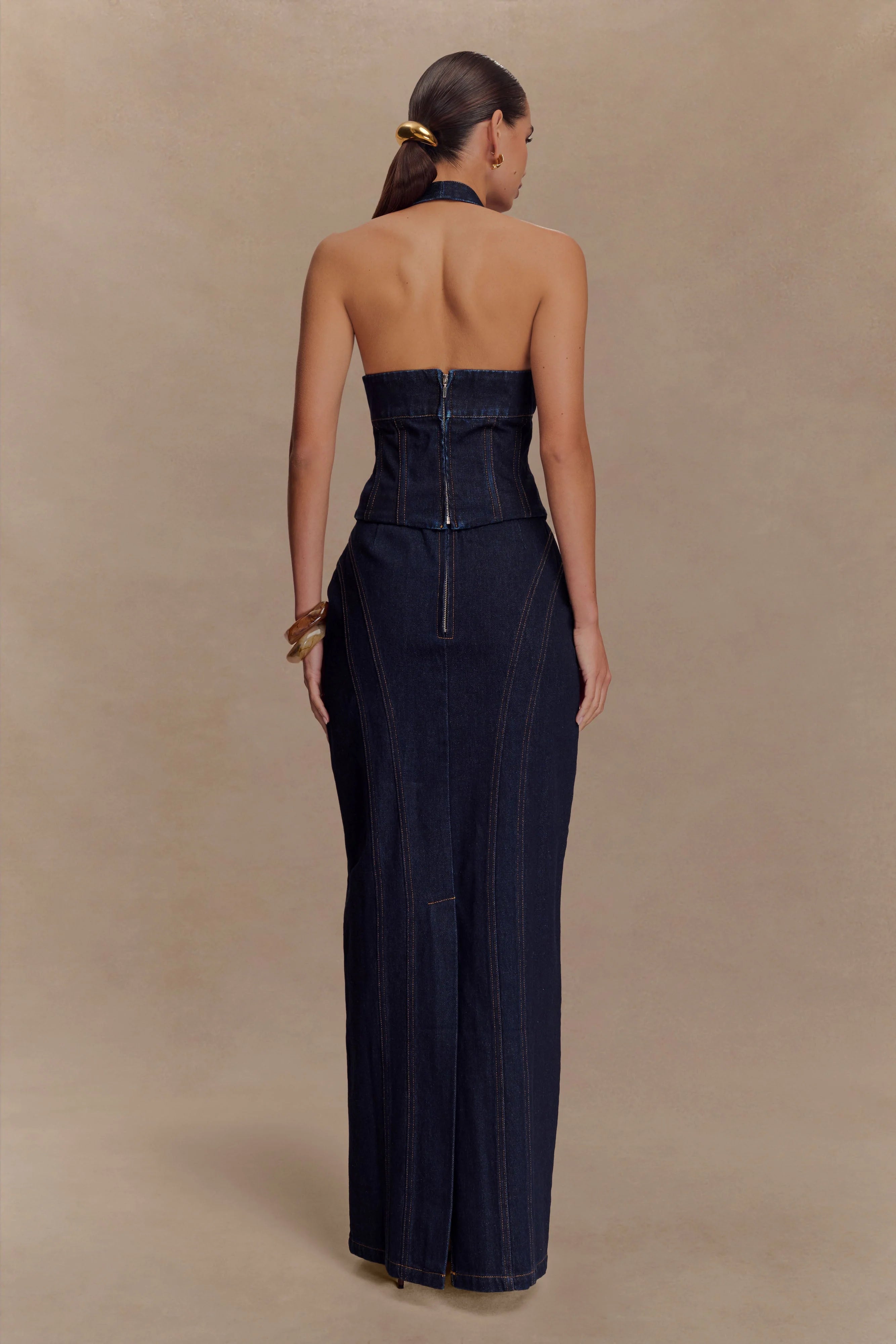 Alma Denim Maxi Skirt - Indigo Blue