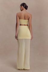 Tanyel Sheer And Bandage Knit Maxi Skirt - Lemon