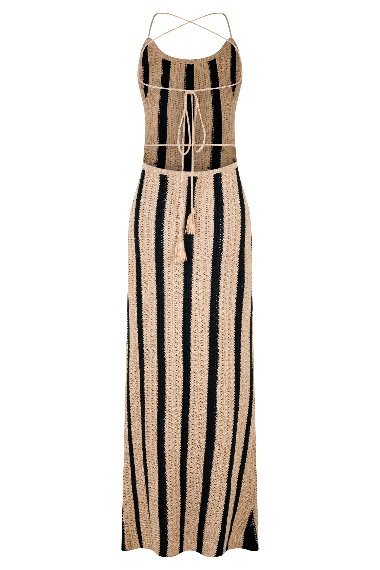 Shepherd Crochet Halter Maxi Dress - Gold/Black