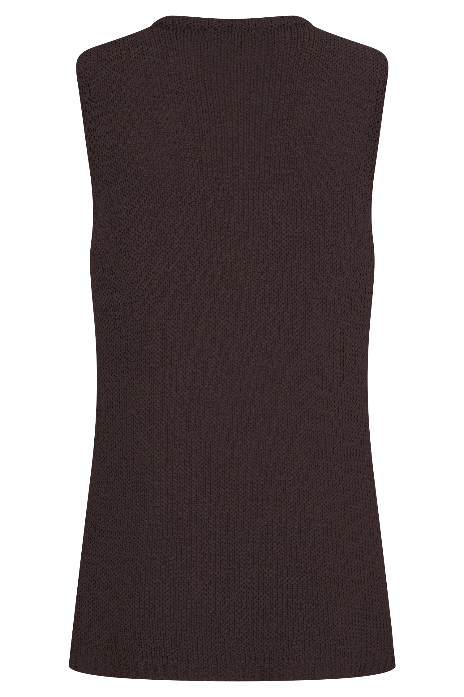 Malani Knit Top With Hardware - Chocolate