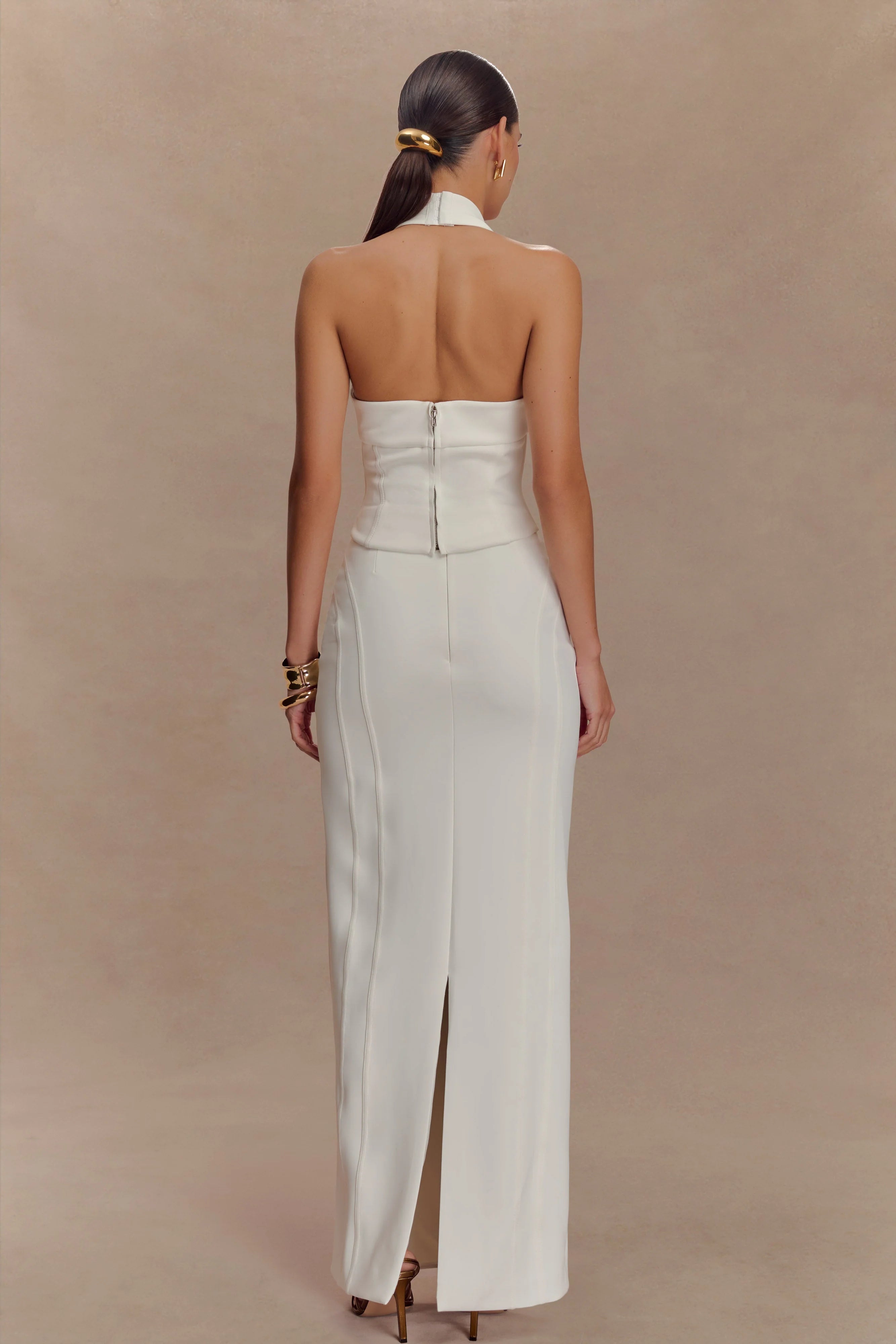 Meadow Corset Halter Top - White