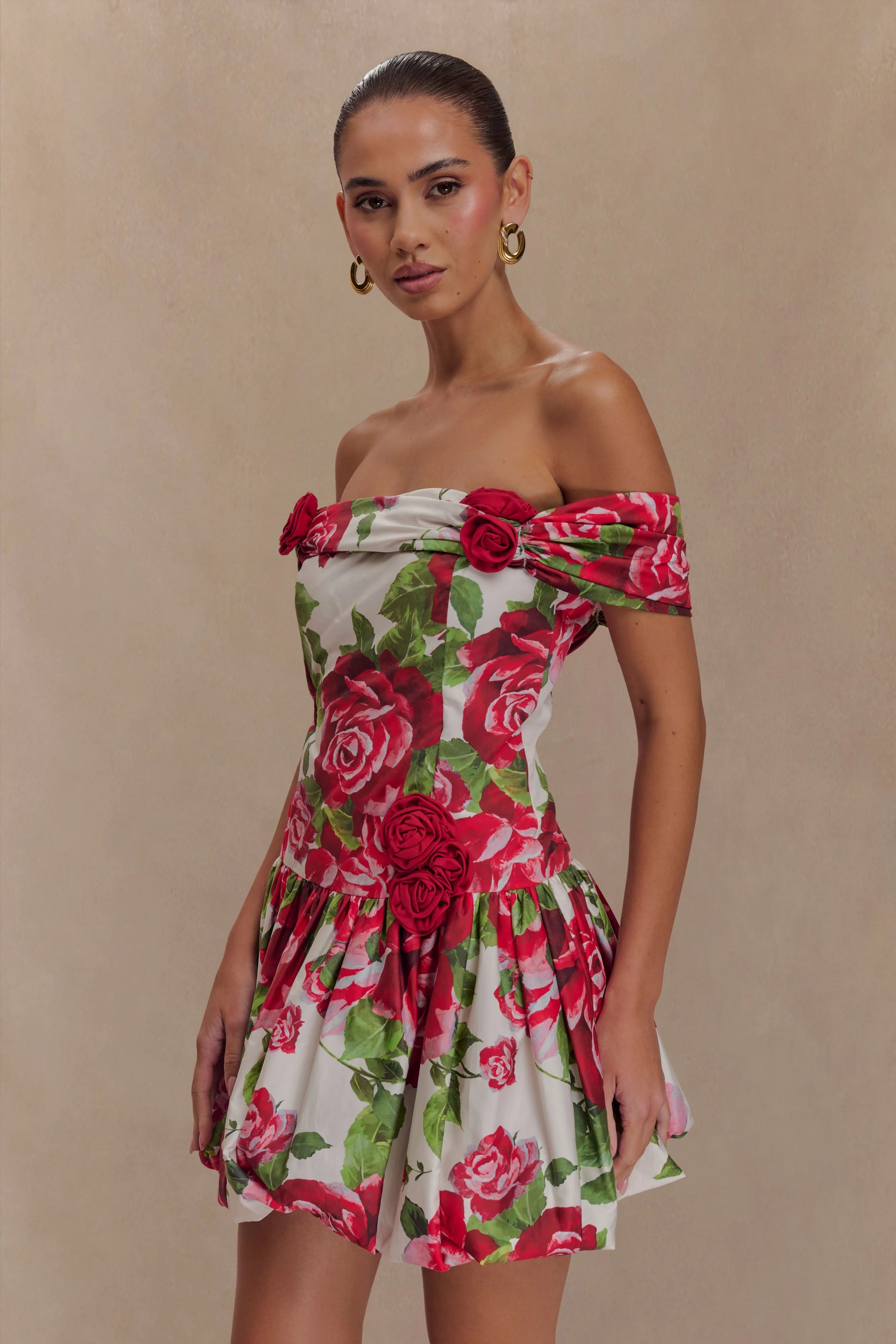 Giovanna Off Shoulder Mini Dress - Sonia Rose Print