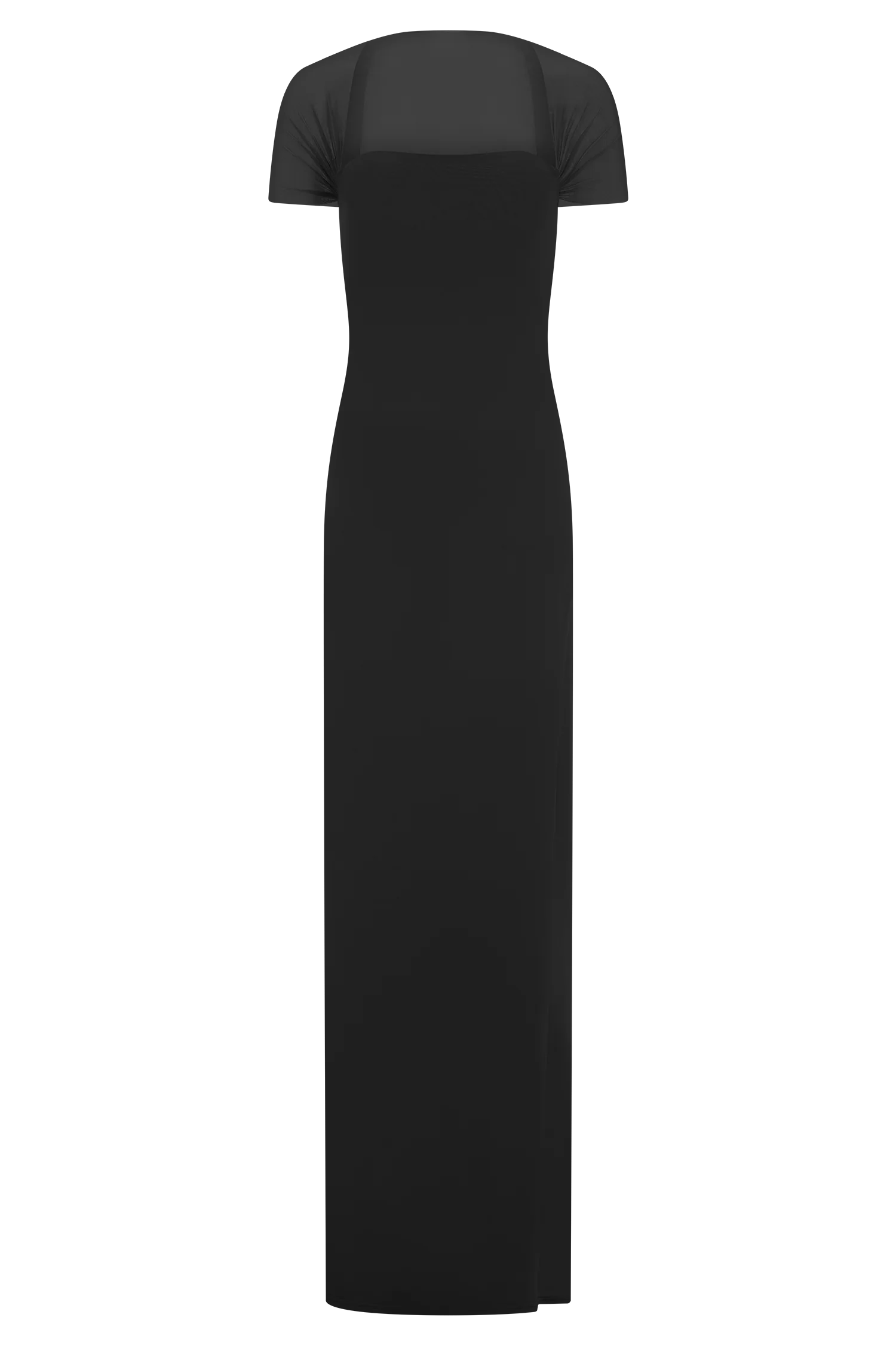 Wyatt Slinky And Mesh Maxi Dress - Black